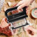 JY COOKMENT Meat Tenderizer with 48 Stainless Steel Ultra Sharp Needle Blades, Kitchen Cooking Tool Best for Tenderizing, BBQ, Marinade