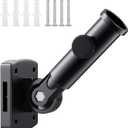 PHITRIC Adjustable Flag Pole Holder, Multi-Position Mounting Flag Bracket, Heavy Duty Flag Pole Holder for Outside House, Premium Aluminum Alloy Strong Rust Free Bracket with Hardwares (Black)