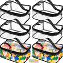 6 Packs Clear Toy Storage Bags, PVC Waterproof Toy Organizer with Zip Reusable Bags for Building Blocks, Board Game, Puzzles, Kids Books, Stationery