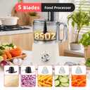 KMfurnila Electric Food Processor 10.5 Cup, Multi-Function Vegetable Chopper with French Fry Slicer, Dough Mixer, Easy to Clean, Secure Design, Stainless Steel, for Vegetables, Smoothie, Fruit