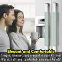 Refrigerator Handle Covers, 6PCS, Leather Kitchen Appliance Handle Covers, Keep Your Fridge Microwave Oven Stove or Dishwasher Clean, Stains Dirty Oils, Timesaver, Kitchen Decor (Jade Green)