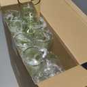 48 Packs 8oz Acrylic Reusable Plastic Wine Glasses Bulk Wedding Disposable Short Stem Party Goblet Cup Vintage Milkshake Cordial Unbreakable Cocktail Drink Water Bars Stemware (Sage Green)