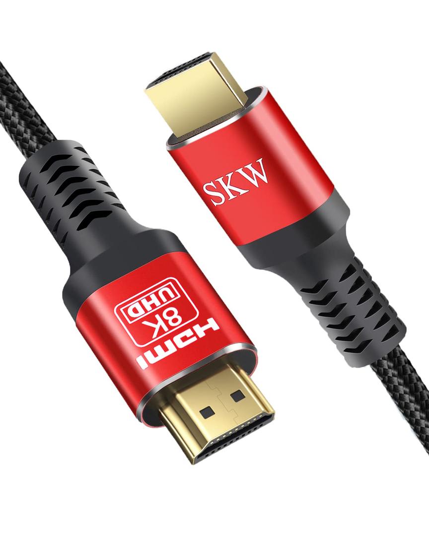 10K 8K HDMI Cable 2.1, 10FT/ 3M Ultra High Speed HDMI Cable Braided Cord, HDMI Cables 48Gbps (8K@60Hz 7680x4320, 4K@120Hz) Supports Dynamic HDR 10 eARC 3D, Dolby Atmos Compatible with Roku TV/PS5/HDTV