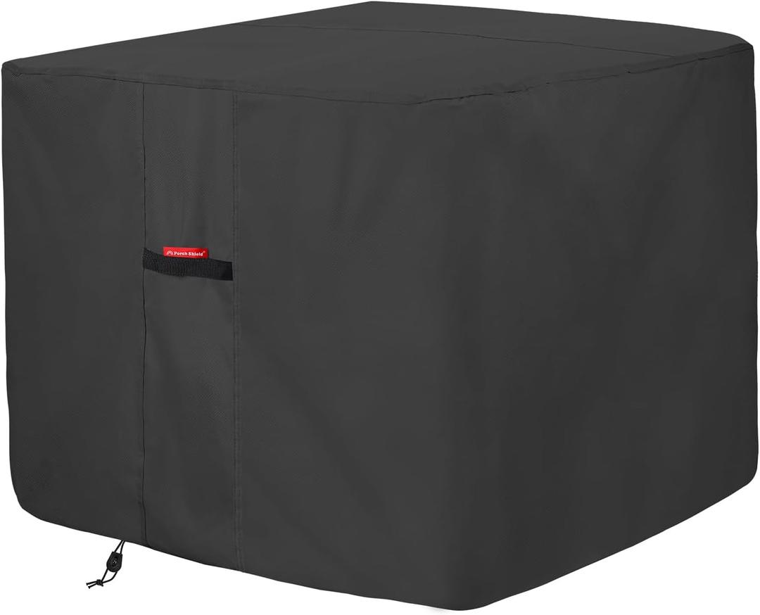 Porch Shield 600D Waterproof Air Conditioner Covers for Outside Units Square AC Cover Black - 34 x 34 x 30 inch