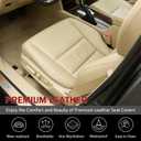 NLQR #F Tan Front Driver Passenger Bottom & Top Replacement Seat Covers Microfiber Leather Compatible with Honda Accord 2008 2009 2010 2011 2012Only Fit 4 Door