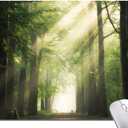 Hokafenle Mouse Pad, Natural Forest Mouse Pad, Rectangle Mouse Mat Square Waterproof Mouse Pads Non-Slip Rubber Base Mousepad for Office Laptop, 9.5"x7.9"x0.12" Inch