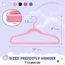 HOUSE DAY Velvet Kids Hangers 60 Pack, Premium Childrens Hangers for Closet, Ultra Thin Cute Clothes Hanger, Non Slip Small Felt Hanger 14 Inch for Kids Clothes, Blush Pink