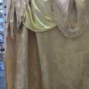 SUBRTEX Light Flitering Curtains 52Wx84L, Room Darkening Vibrant Floral Drapes, 50% Blackout, Semi Sheer Boho Farmhouse Curtains for Living Room, Gold