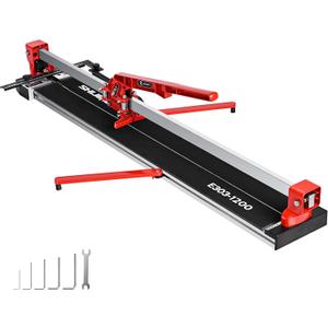 SHIJING 48-inch Manual Tile Cutter with Laser Cutting Guide Porcelain Tile Cutter with Split Platen, Double Aluminum Base, Tungsten Carbide Cutting Wheel