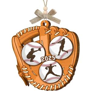 Baseball Christmas Ornaments 2025, Sports Gifts for Boys, Players, Sport Fan, Coaches, Teams, Wooden Christmas Ornaments for Holiday Hanging Decor, Unique Gifts for Baseball Coach