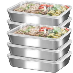 GIUOIDUO stainless steelFood Storage Containers setsstorage box with lidfreezer FrozenKitchen tray with lidOven plateSide dish plate Freezer & Dishwasher Safe 3 Pack