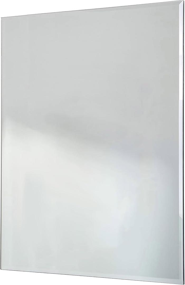 Red Co. 16" x 20" Large Decorative Frameless Beveled Edge Wall Hanging Mirror, Rectangular