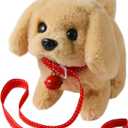 KSABVAIA Plush Golden Retriever Toy Puppy Electronic Interactive Dog - Walking, Barking, Tail Wagging, Stretching Companion Animal for Kids Toddlers