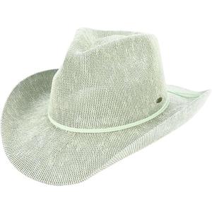 C.C Sparkly Sequin Cowboy Hat with Suede String Trim (One Size, Green)