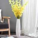 White Ceramic Vase, 18" Tall Vase for Floor Table Decorative Large Vases for Living Room Modern Home Decor Office Bedroom, Big Standing Flower Vase with Glossy Glaze