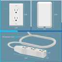 LIDER Flat-Face Outlet Extender with 3 Receptacles, Ultra-Thin Wall Plate Plug with Cord Extender and 3-Outlet Power Strip, 3ft Cord, LWE3-315-W, ETL-Listed, White