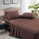 FreshCulture Twin Flat Sheets Only, Pack of 6, Soft Microfiber Bedding Sheets for Home, Salons, Hotels, Bulk Flat Sheets Only Twin Size (Brown)