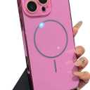 Caseative for iPhone 16 Pro Max Case,Crystal Clear Full Camera Lens Protection Shockproof Magnetic Compatible with MagSafe Wireless Charging (Rose Red,16 Pro Max)