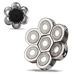 UPTARD Head Shaver Replacement Heads, 7D Rotary Blades, Silver, Men's Electric Shaver Replacement Heads, 7 Pieces