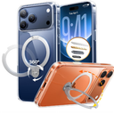 TORRAS Ostand Q3 Spin for iPhone 17 Pro Case Clear, 360 Magnetic Stand, Fit for MagSafe, Camera Control, Built-in Kickstand, 4X Military-Grade Shockproof Slim Phone Case for iPhone 17 Pro, 6.3''