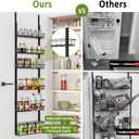Churboro Over the Door Pantry Organizer Rack with 6 Adjustable Baskets, 6 Tiers Dual-use Spice Rack- Hanging or Wall Mount Spice Rack, Pantry Door Organizer, Black