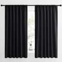 NICETOWN Halloween Black Blackout Curtain Blinds - Solid Thermal Insulated Window Treatment Blackout Drapes for Bedroom (2 Panels, 62 inches Wide by 63 inches Long)