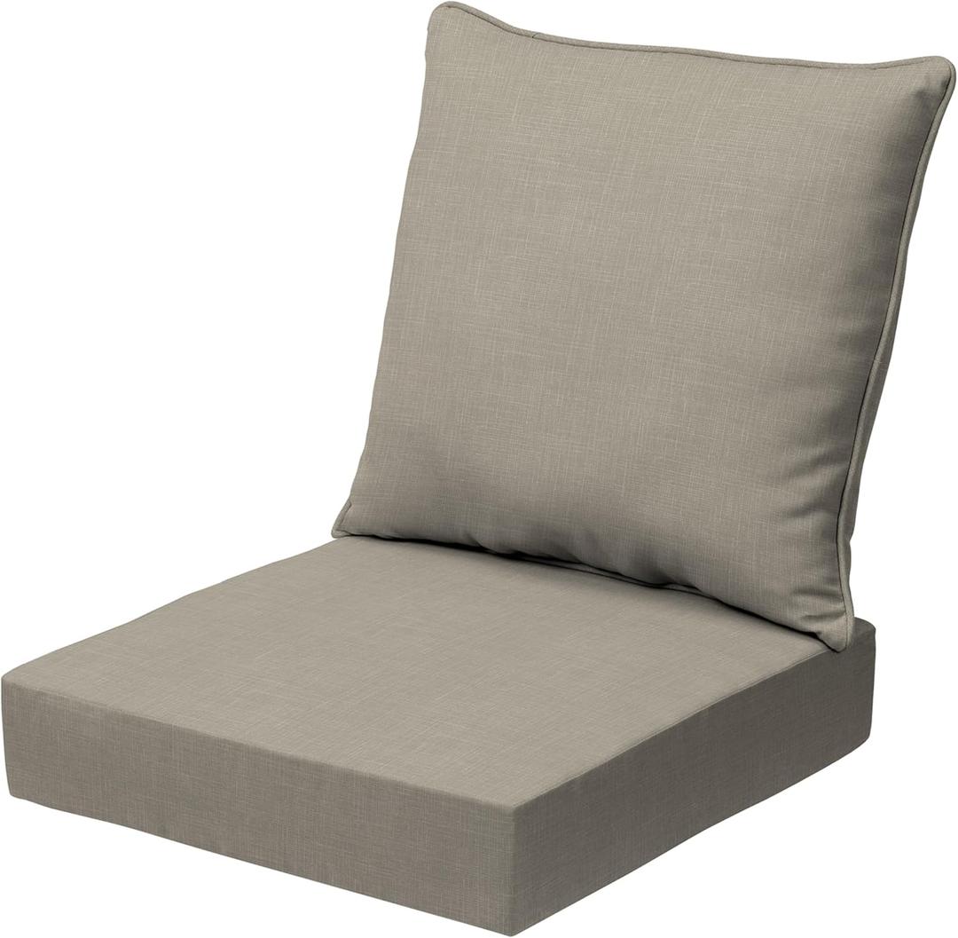 Arden Outdoor Deep Seat Cushion Set, 24 in x 24 in, Weather-Proof, Rain-Proof, Fade Resistant Patio Cushion for Chair, Sofa, and Couch 