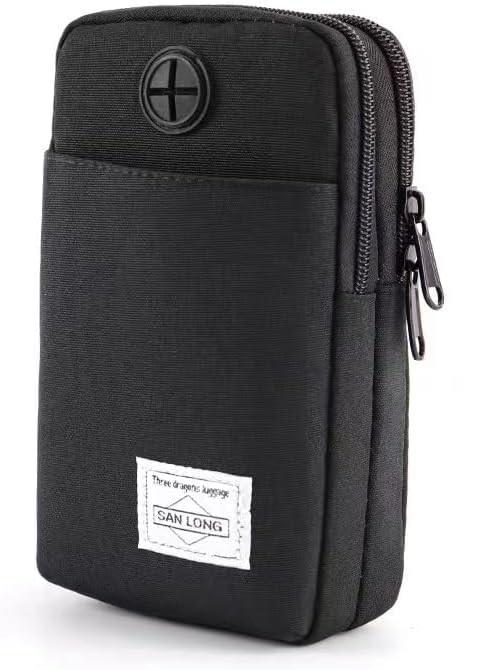Cell Phone Purse Waist Pack Bag Travel Crossbody Bag Wristband Sport Armband Wallet with Removable Shoulder Strap (Black)