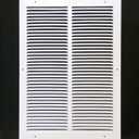 HVAC Premium 14'' x 18'' [Duct Opening] Flat Stamped Steel Return Air Grille - Sidewall and Ceiling - HVAC Vent Duct Cover - White [Outer Dimensions: 15.75''w X 19.75''h]