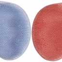 2 PCS Shower Foot & Back Scrubber Mat Hands Free Foot Massager Mat with Non-Slip Suction Cups for Use in Shower Cups Foot Cleaner for Men and Women