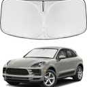for Porsche Macan 2014-2024 2025 2026 Windshield Sun Shade - 4 Layers Car Sunshades for Front Windows Shade Cover Custom Fit Sun Visor 250T Retractable Shade Blocks UV Rays Car Accessories