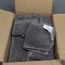 Madison Park Turkish 100% Cotton 600Gsm Luxury Premium Thick Soft Absorbent Hotel Bathroom Towel Set Shower Hand Face Washcloths, Assorted Sizes, Charcoal 6 Piece