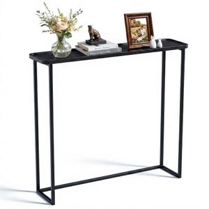 Faesun 33.5 Inch Behind Couch Table, Vacuum Forming Narrow Console Table, Thin Sofa Side Display Table, for Living Room, Bedroom, Black