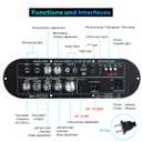 Hosyond D800 Bluetooth Receiver Amplifier 2.1 Channel 50W2 + 100W Subwoofer, Hi-Res Audio Class D Amp with USB/AUX/USB Input, Bass Treble Control for Home Theater DIY Speakers