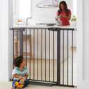 Cumbor 36" Extra Tall Baby Gate for Dogs and Kids with Wide 2-Way Door, 29.7"- 46" Width, and Auto Close Personal Safety for Babies and Pets, Fits Doorways, Stairs, and Entryways, Black (29.7-46"W x 36"H)