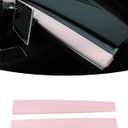KKTR-CAR Dashboard Cover Wrap,Inter Dashboard Cover Compatible with Tesla Model 3 2017-2023 Model y 2019-2025(2 pcs) (Pink)