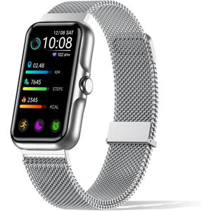Health Fitness Tracker, Smart Watch with 24/7 Heart Rate and Blood Oxy-gen Monitor, Sleep Tracker with IP68 Waterproof, Activity Tracker Pedometer Step Counter for Women Men (Silver)