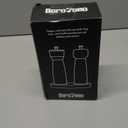 Salt and Pepper Mill Set with Tray, Adjustable Ceramic Grinder Salt Mill, Stainless Steel Grinder Pepper Mill, Acacia Wood, 20.5 cm/ 8 Inch Height, Bottom Dia 6 cm /2.36 inch