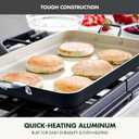 GreenPan 18" x 11" Ceramic Nonstick Double Burner Griddle Pan, Black