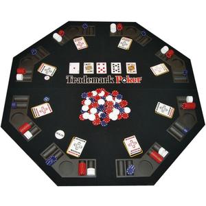 Poker Table Topper - Foldable Texas Hold 'Em Set with Carry Case, 300 Poker Chips, 2 Decks of Cards, and Dealer and Blind Buttons by Trademark Poker