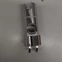 OSDUE Shower Head Holder, 16-27mm Slider Bar Adjustable Shower Head Holder for Slide Bar Slider Clamp Bathroom Replacement, 360 Degree Rotating Sprayer Holder with 2 Hooks, Chrome Finish - Silver (White)