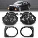 Fog Lights compatible with BMW (E46 E39 M3 M5) / 3 Series (320i 323i 325i 325xi 330i 330xi 330ci Sedan, 325i 325xi 330i 330xi Wagon, all w/Sport Package), with Frame, Fog Lamps