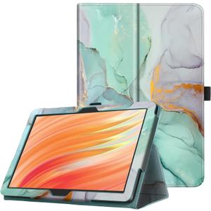 Famavala Folio Case Compatible for 10.1" Tablet (11th/13th Generation, 2021/2023 Released), Slim Cover with Auto Wake/Sleep, Lenovo M10 2023 Tab (Marble Green)