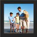 TWING 4x4 Frames, Black Square Picture Frames with Mat and Horizontal/Vertical Tabletop Frame for Gallery Wall Decor Display, Ideal Gift to Family and Friends,1 Pack