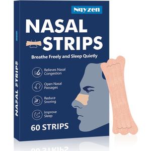 Nasal Strips,60Pcs Nasal Strips for Snoring,Extra Strength Nose Strips for Breathing,Anti Snoring Strips,Truncated Nose Strips,Help Stop Snoring,Nasal Congestion Relief (60 Count)