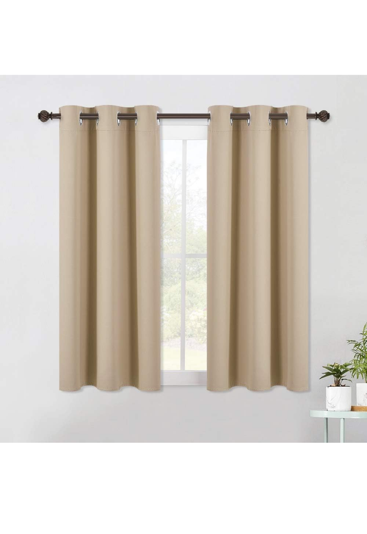 NICETOWN Room Darkening Draperies Window Curtain Panels, Thermal Insulated Grommet Room Darkening Curtains for Bedroom (Biscotti Beige, 2 Panels, W42 x L54)