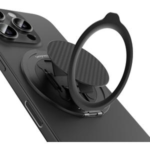 BENKS ArmorPop Magnetic Phone Grip & Stand for MagSafe, 360 Rotation Adjustable Phone Ring Holder for iPhone 16/15/14/13/12 Series, Durable Kevlar Design
