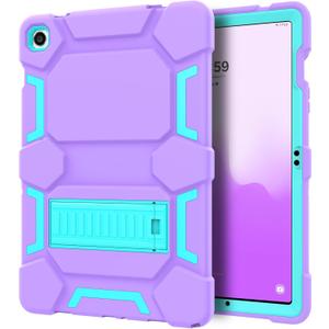 CCMAO Case for Samsung Galaxy Tab A9+ Case 11 Inch 2023 Model (SM-X210/X216/X218), Heavy Duty Shockproof Hybrid Three Layer Protective Cover, Purple+Green