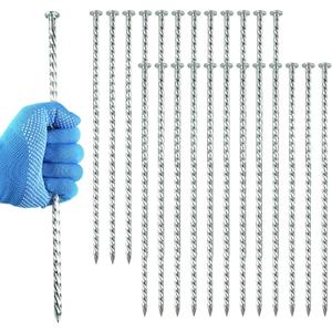 14-Inch Spiral Heavy-Duty Landscape Stakes, 50 Pack Galvanized Metal Landscape Spikes Edging Anchoring for Paver Edging, Weed Barrier, Artificial Turf, Garden Landscape
