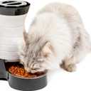 PetSafe Healthy Pet Food Station - Small, 2 lb Kibble Capacity - Gravity Pet Feeder Dry Food Dispenser - Automatic Cat Feeder or Small Dog Feeder - Removable Stainless Steel Bowl Included